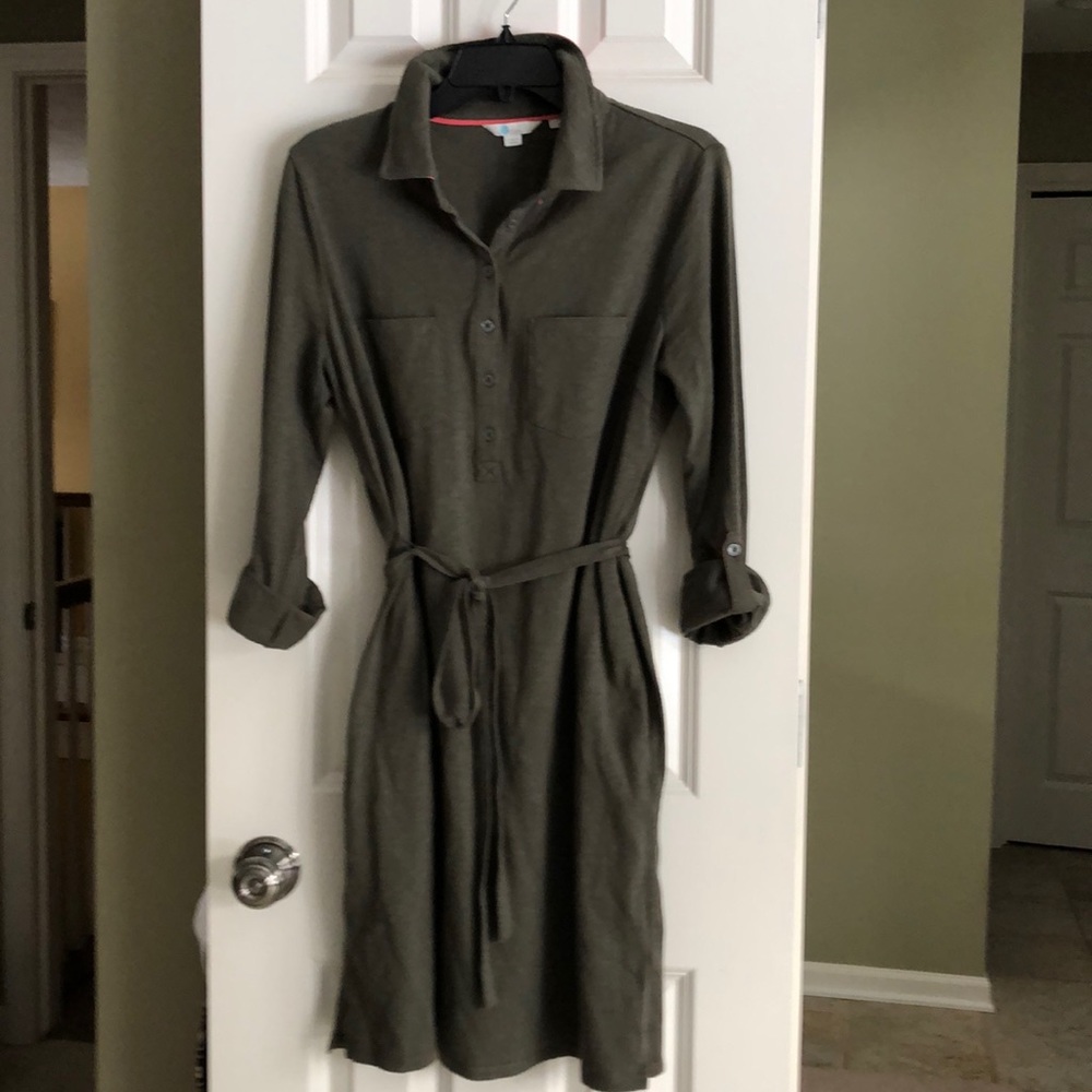 Boden knit olive dress